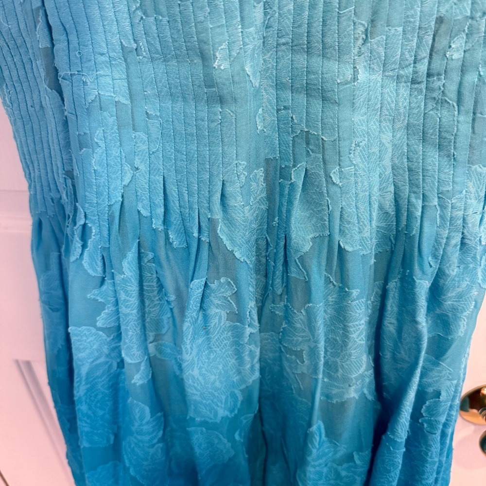 Diane Von Furstenberg Lesly Sky Ombre Pleated Chiffon Fit Flare Dress 6 Fairy - Picture 7 of 12